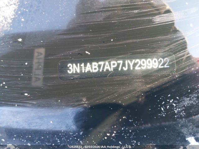 3N1AB7AP7JY299922 Nissan Sentra 1.8 S/1.8 Sv/1.8 Sv Midnight Edition