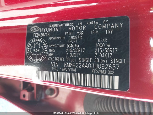 Продаж на аукціоні авто 2018 Hyundai Kona, vin: KM8K22AA0JU092657, номер лоту: 12553944