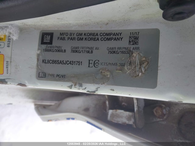 KL8CB6SA5JC431751 Chevrolet SPARK LS