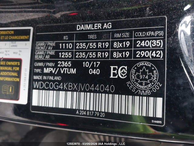 WDC0G4KBXJV044040 Mercedes-Benz Glc 300 4matic
