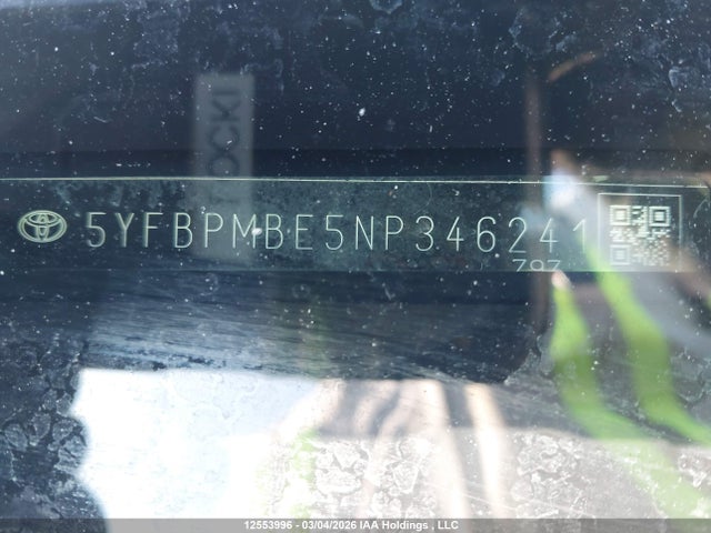5YFBPMBE5NP346241 Toyota COROLLA LE