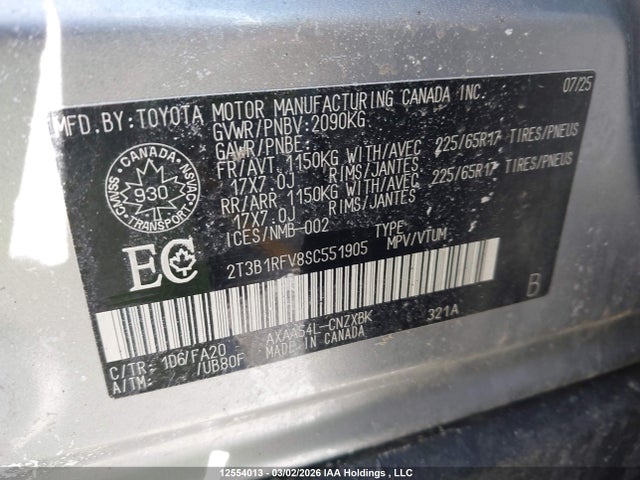 Toyota RAV4 LE 2025 2T3B1RFV8SC551905 Image 9