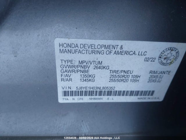 5J8YE1H03NL805352 Acura MDX A-SPEC