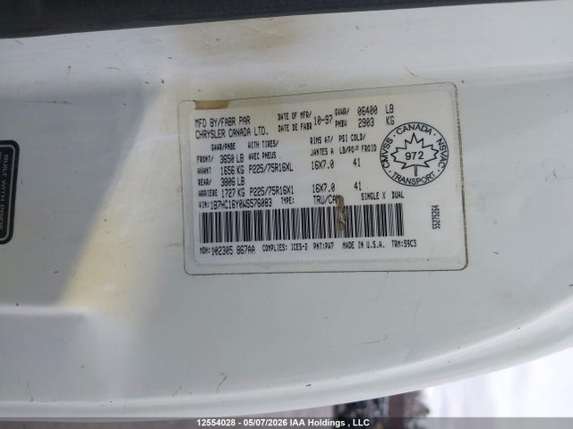 Продаж на аукціоні авто 1998 Dodge Ram 1500, vin: 1B7HC16Y0WS576083, номер лоту: 12554028