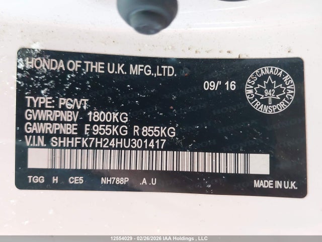SHHFK7H24HU301417 Honda Civic Lx