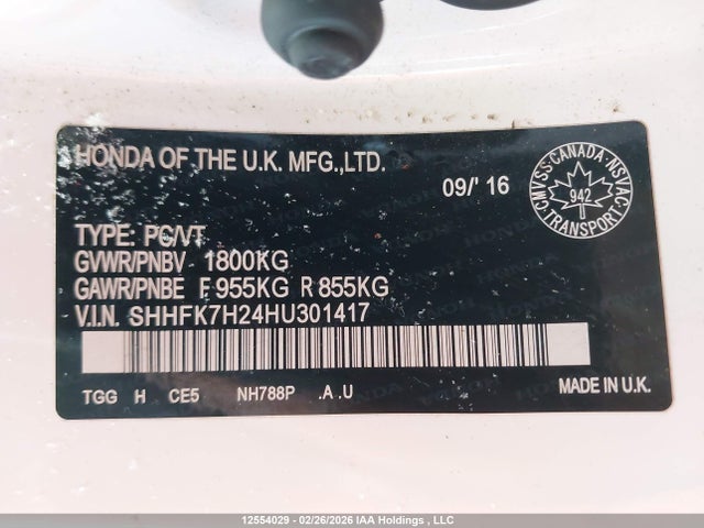 SHHFK7H24HU301417 Honda Civic Lx