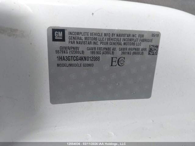 1HA3GTCG4KN012088 Chevrolet EXPRESS G3500