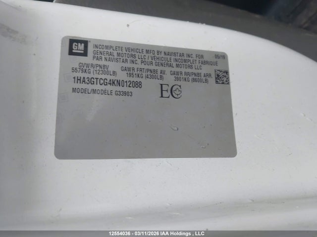 1HA3GTCG4KN012088 Chevrolet EXPRESS G3500