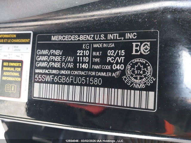 55SWF6GB6FU051580 Mercedes-Benz C 400 4matic