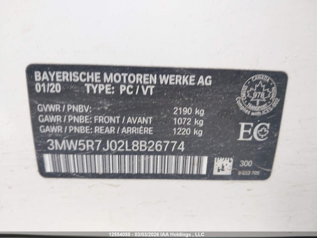 3MW5R7J02L8B26774 BMW 330i Xdrive