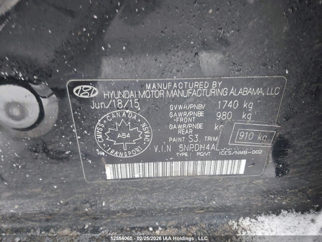 5NPDH4AE3GH713211 Hyundai Elantra L