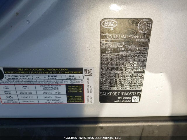 Продажа на аукционе авто 2023 Land Rover Range Rover P530 Se, vin: SALKP9E71PA069372, номер лота: 12554066