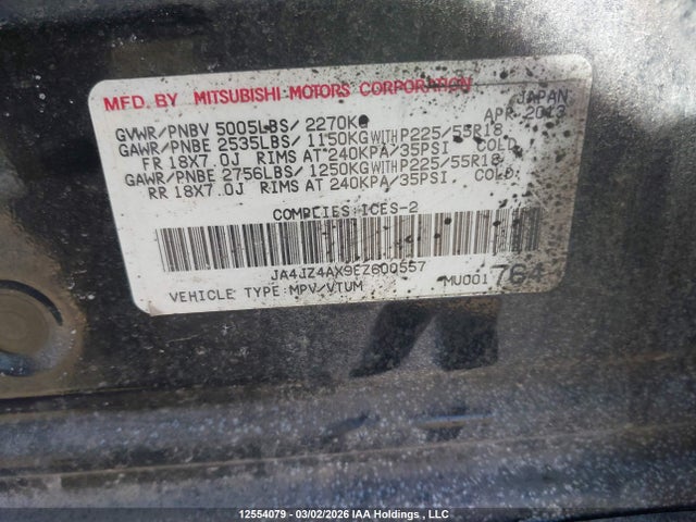 JA4JZ4AX9EZ600557 Mitsubishi OUTLANDER GT