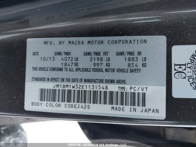 JM1BM1W32E1131548 Mazda Mazda3 Gt-sky
