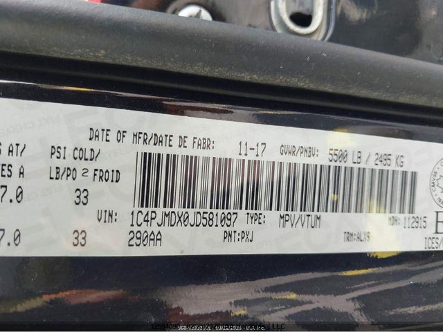 1C4PJMDX0JD581097 Jeep Cherokee Limited