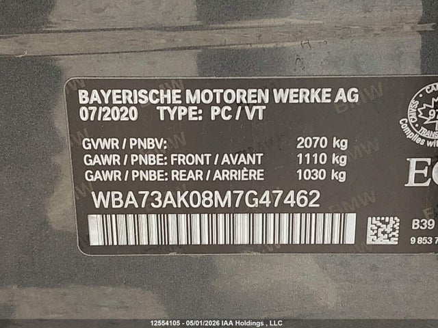 WBA73AK08M7G47462 BMW 2 Series