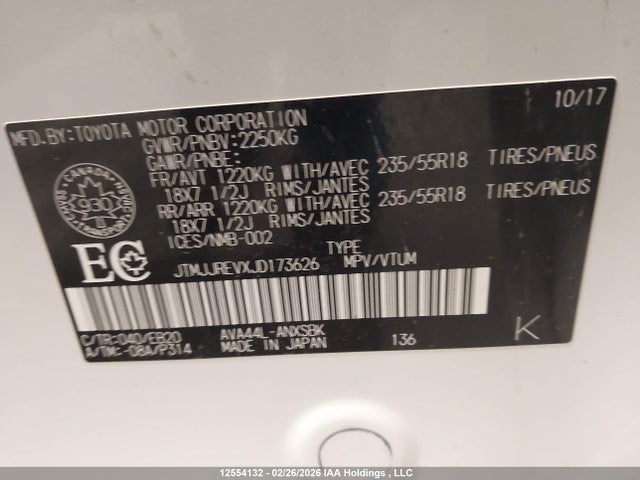 JTMJJREVXJD173626 Toyota Rav4 Hybrid Se