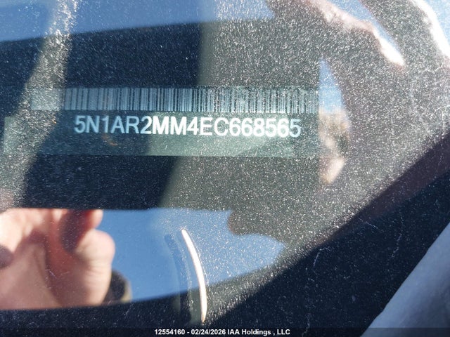 12554160 :رقم المزاد ، 5N1AR2MM4EC668565 vin ، 2014 Nissan Pathfinder Platinum/s/sl/sv مزاد بيع