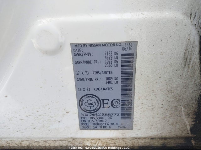 5N1AT2MV6GC866772 Nissan Rogue