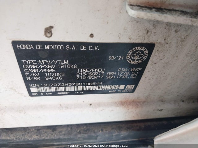 3CZRZ2H37SM106544 Honda HR-V