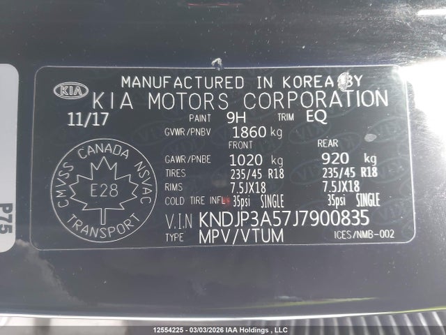 2018 Kia Soul Ex/ex Premium/ex Tech/ex+ მანქანა იყიდება აუქციონზე, vin: KNDJP3A57J7900835, აუქციონის ნომერი: 12554225
