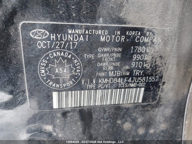 KMHD84LF4JU581557 Hyundai Elantra Sel/value/limited