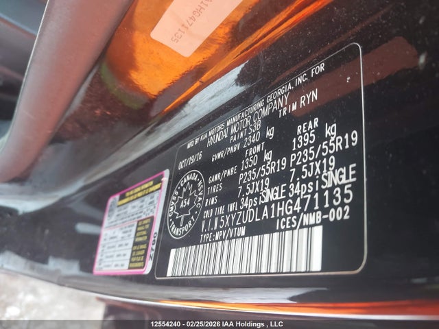 5XYZUDLA1HG471135 Hyundai SANTA FE SPORT