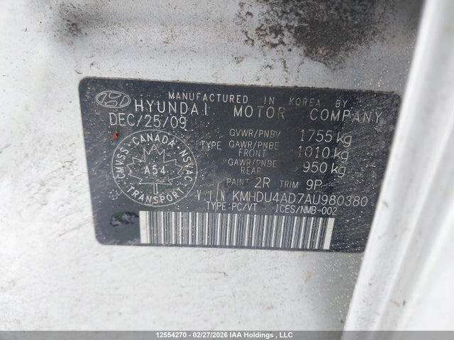 Aukcja sprzedaży 2010 Hyundai Elantra Gls, vin: KMHDU4AD7AU980380, numer aukcji: 12554270