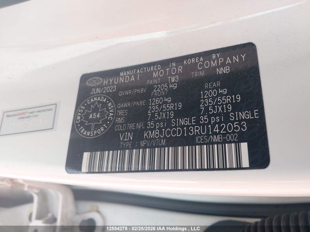 KM8JCCD13RU142053 Hyundai Tucson Sel Convenience
