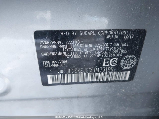 JF2SKEJC0LH479195 Subaru Forester Touring