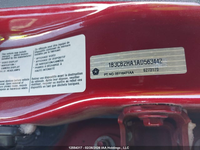 12554317 :رقم المزاد ، 1B3CB2HA1AD563442 vin ، 2010 Dodge Caliber Se مزاد بيع