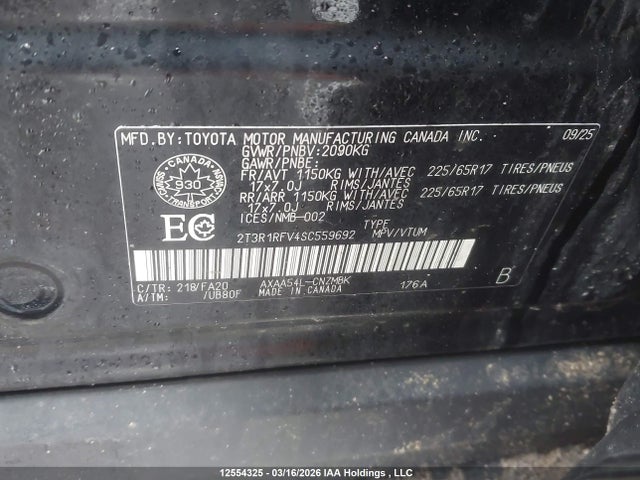 2T3R1RFV4SC559692 Toyota Rav4 Xle/xle Premium