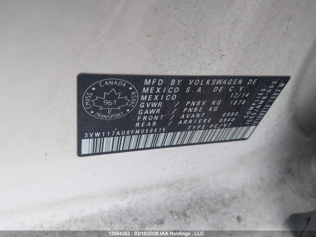 3VW117AU8FM058615 Volkswagen Golf 1.8 Tsi Comfortline/1.8 Tsi Highline/1.8 Tsi Trendline