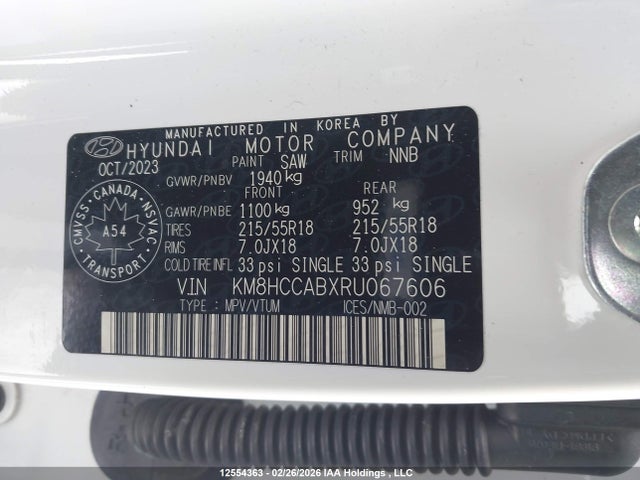 Продажа на аукционе авто 2024 Hyundai Kona Sel, vin: KM8HCCABXRU067606, номер лота: 12554363