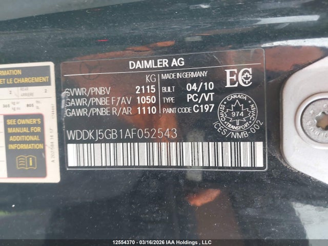 2010 Mercedes-benz E 350 მანქანა იყიდება აუქციონზე, vin: WDDKJ5GB1AF052543, აუქციონის ნომერი: 12554370