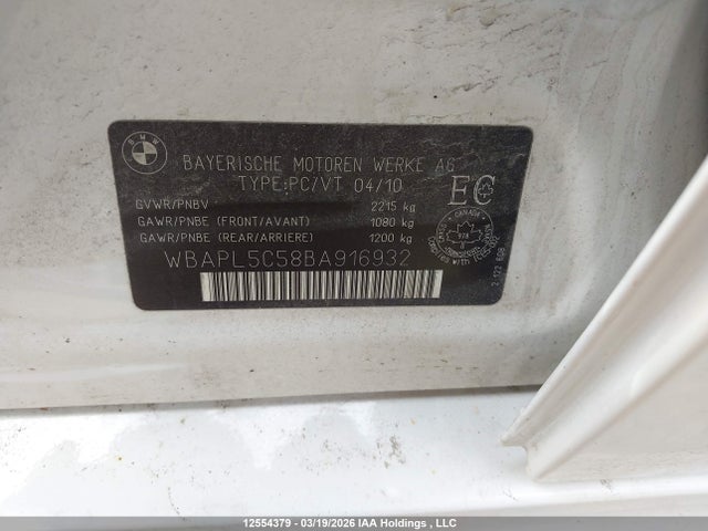 12554379 :رقم المزاد ، WBAPL5C58BA916932 vin ، 2011 Bmw 335i Xdrive مزاد بيع
