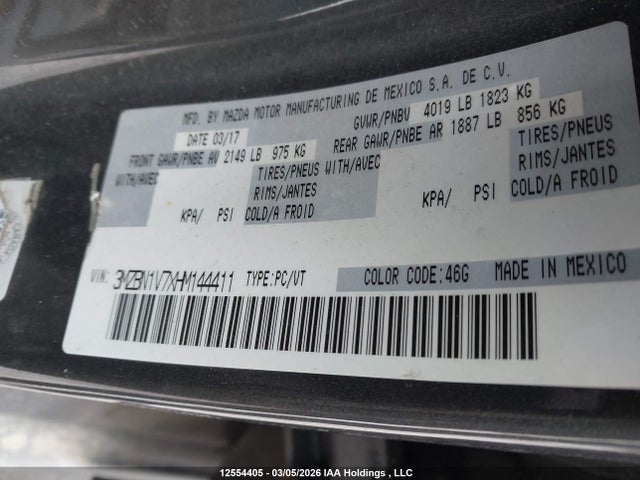 3MZBN1V7XHM144411 Mazda 3 TOURING