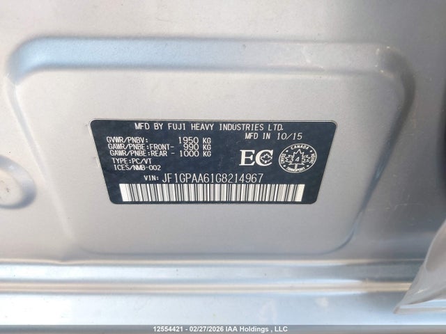 JF1GPAA61G8214967 Subaru Impreza 2.0i