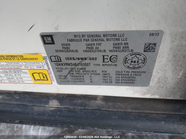 GMC Acadia Slt1 2014 1GKKVRKD4EJ191507 Image 9