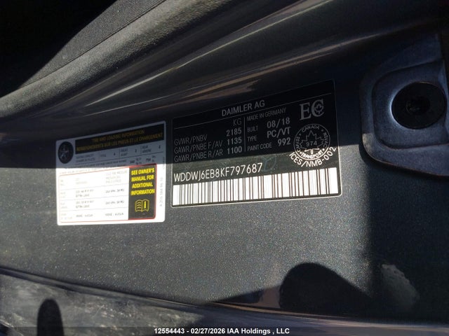 Продажа на аукционе авто 2019 Mercedes-benz Amg C 43 4matic, vin: WDDWJ6EB8KF797687, номер лота: 12554443