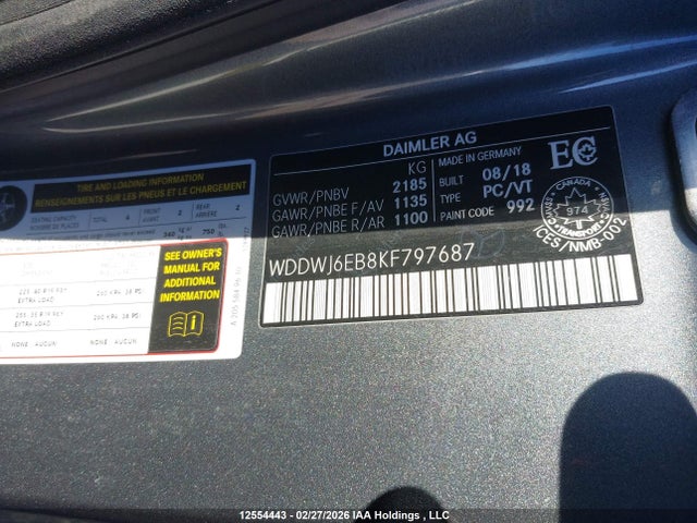 Продажа на аукционе авто 2019 Mercedes-benz Amg C 43 4matic, vin: WDDWJ6EB8KF797687, номер лота: 12554443