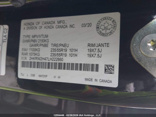 2HKRW2H47LH222860 Honda CR-V