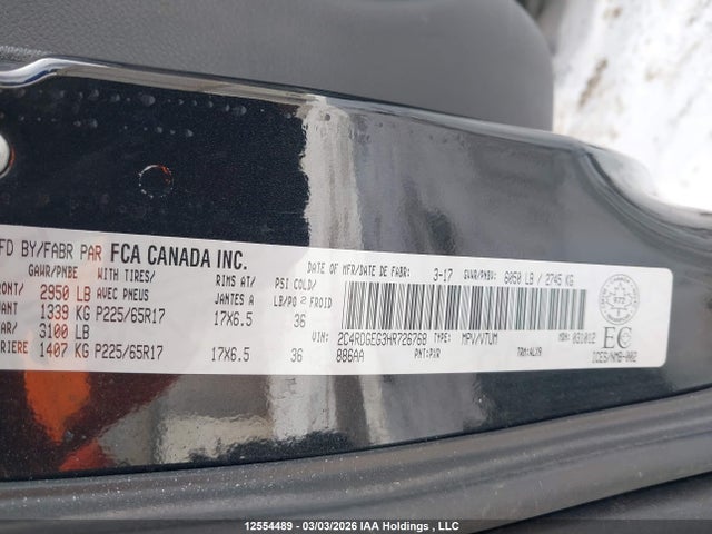 Dodge Grand Caravan 2017 2C4RDGEG3HR726768 Image 9