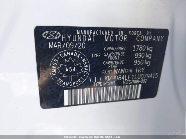 KMHD84LF1LU079415 Hyundai Elantra Sel/value/limited