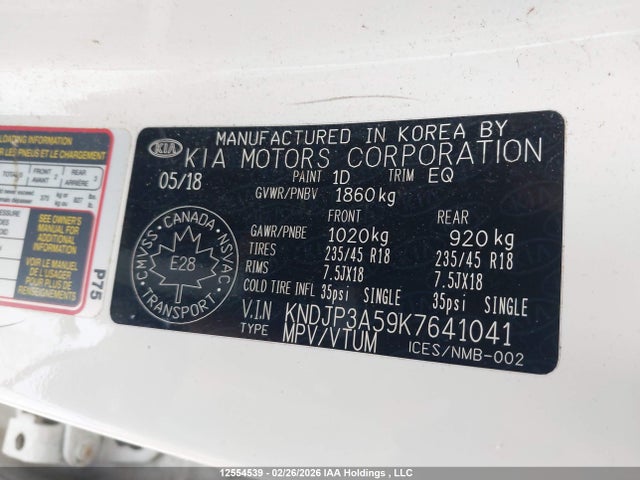 Aukcja sprzedaży 2019 Kia Soul +, vin: KNDJP3A59K7641041, numer aukcji: 12554539