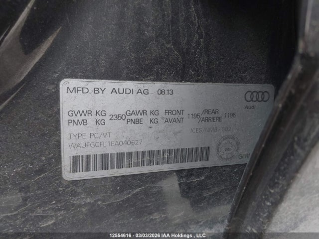 Aukcja sprzedaży 2014 Audi S4 Premium, vin: WAUFGCFL1EA040627, numer aukcji: 12554616