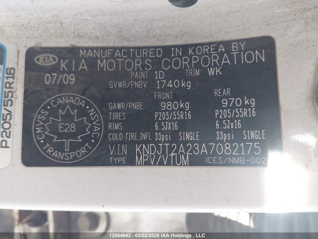 Aukcja sprzedaży 2010 Kia Soul +/!/sport, vin: KNDJT2A23A7082175, numer aukcji: 12554642
