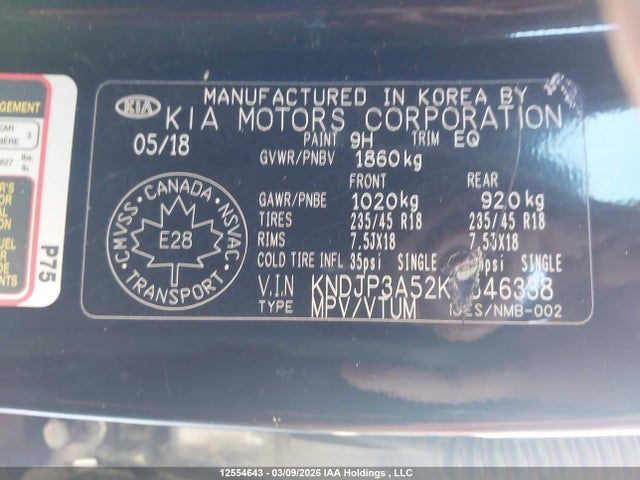 Aukcja sprzedaży 2019 Kia Soul Ex/ex Premium/ex Tech/ex+, vin: KNDJP3A52K7646338, numer aukcji: 12554643