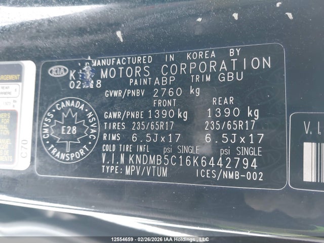 Aukcja sprzedaży 2019 Kia Sedona Lx, vin: KNDMB5C16K6442794, numer aukcji: 12554659