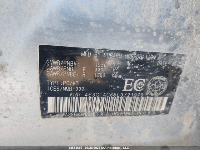 4S3GTAG66L3721979 Subaru Impreza